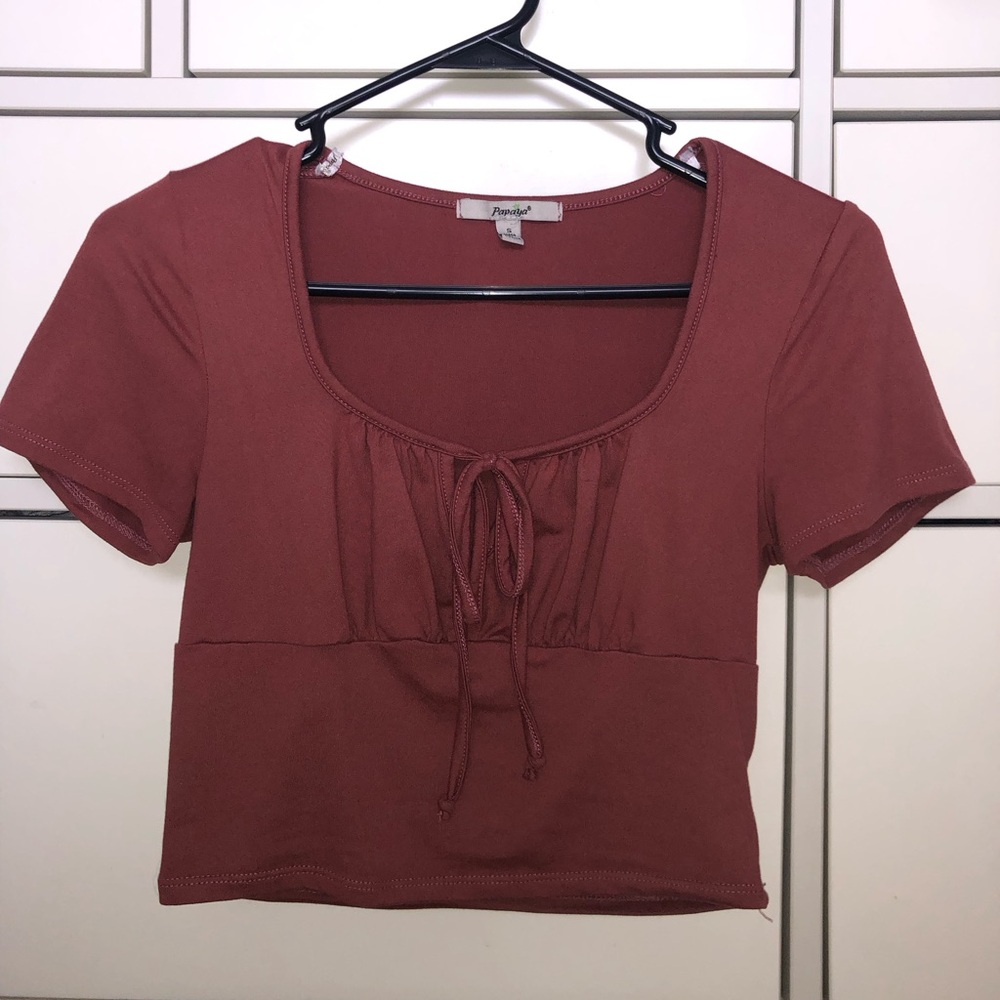 Papaya cropped T shirt